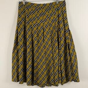 NWT Danielle Guizio Gibson Pleated Skirt Size L Midi Schoolgirl Coquette Chic